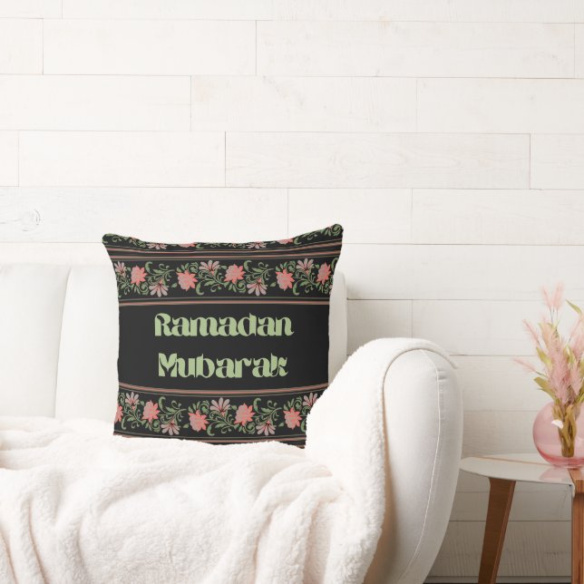 Ramadan Mubarak Islamic Arabesque Border pattern Cushion (Couch)