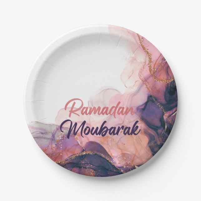 Ramadan mubarak islamic gifts paper plate (Front)