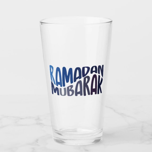 Ramadan Mubarak Islamic quote Glass (Front)