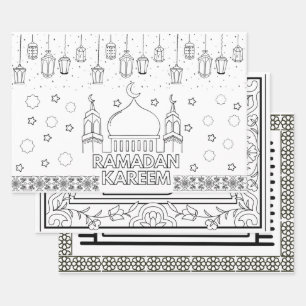 Ramadan mubarak jumbo coloring pages wrapping paper sheet