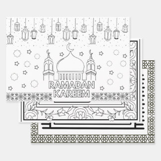 Ramadan mubarak jumbo colouring pages wrapping paper sheet