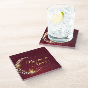 RAMADAN MUBARAK KAREEM 2026 GLASS COASTER