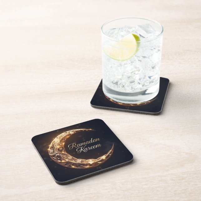 RAMADAN MUBARAK KAREEM 2026 GLASS COASTER (Right Side)