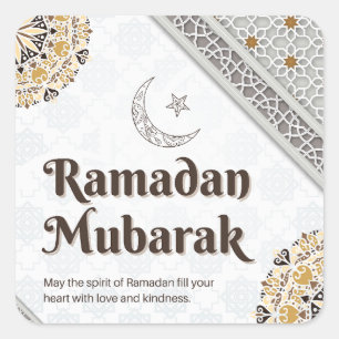 Ramadan Mubarak Mandala Crescent Art Square Sticker