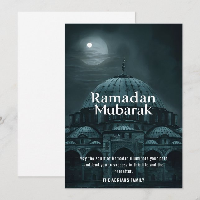 Ramadan Mubarak Mosque  Holiday Card (Front/Back)