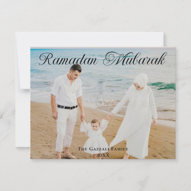 Ramadan Mubarak Photo  Holiday Card (Front)