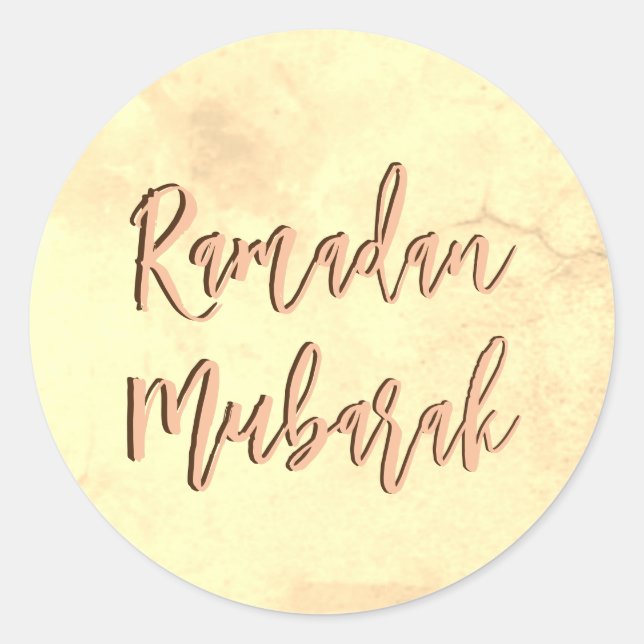 Ramadan Mubarak Pretty Classic Round Sticker (Front)
