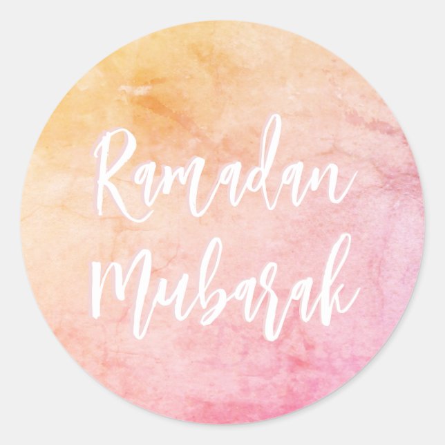 Ramadan Mubarak Pretty Elegant  Classic Round Sticker (Front)