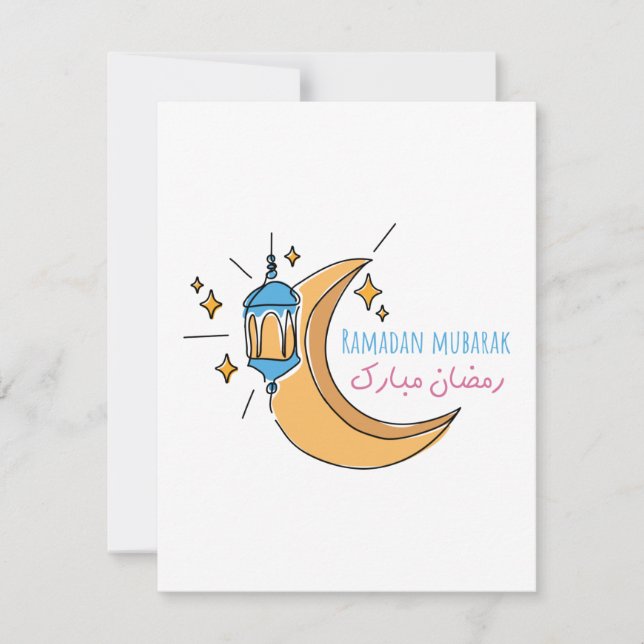 Ramadan mubarak, Ramadan mubarak line art Card (Front)
