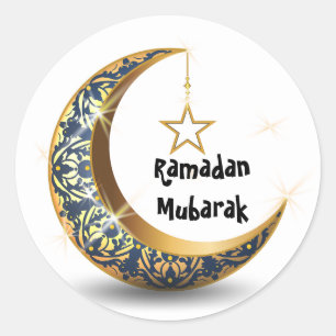 Ramadan Mubarak Round Stickers