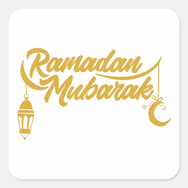 Ramadan Mubarak Square Sticker (Front)
