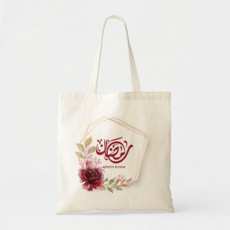 Ramadan Mubarak Watercolor Floral  Tote Bag