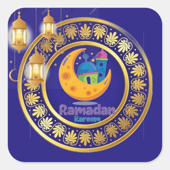Ramadan Ornament golden Square Sticker (Front)