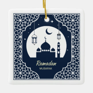 ✨ Ramadan Serenity Decorative Art – Celestial  Ceramic Ornament