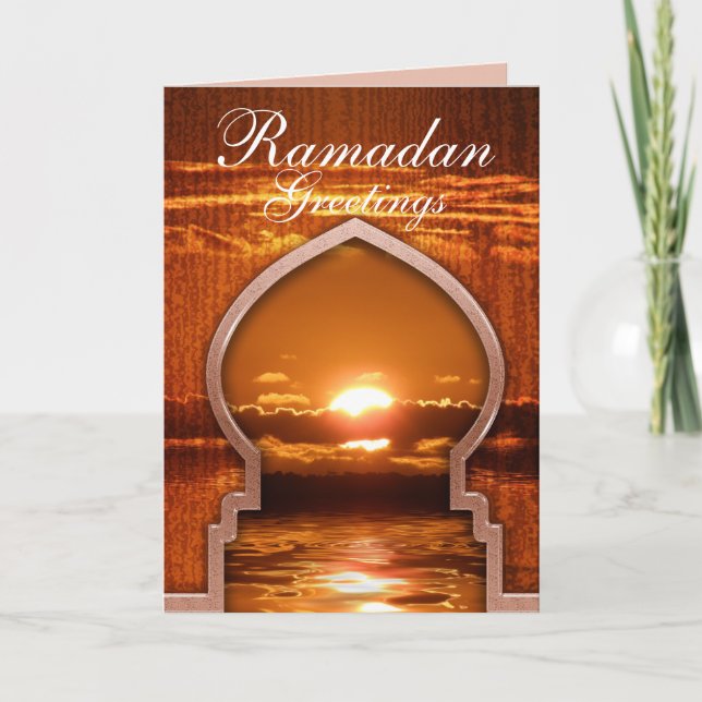 Ramadan Sunset Greetings Card (Front)