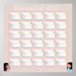 Ramadhan Daily Checklist For GIRLS Poster