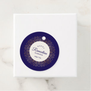 Ramadhan Mubarak Navy and Golden Mandala Favour Tags