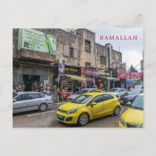 Ramallah yellow taxi view postcard