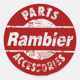 RAMBLER PARTS DISTRESSED CLASSIC ROUND STICKER