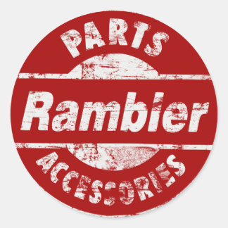 RAMBLER PARTS DISTRESSED CLASSIC ROUND STICKER
