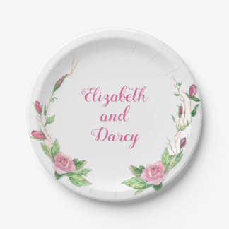 Rambling Rose Paper Plate
