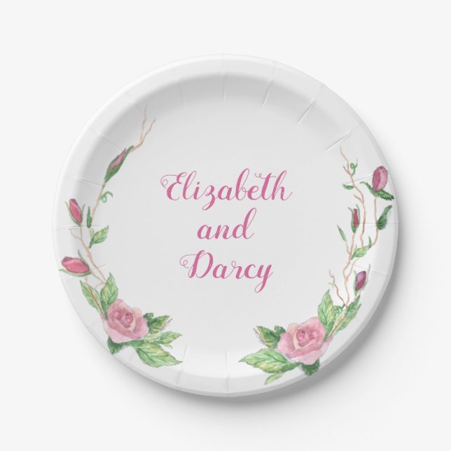 Rambling Rose Paper Plate (Front)