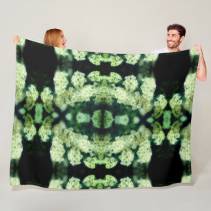 Rambling Wild White Roses Abstract  Fleece Blanket