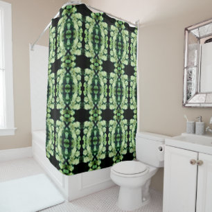 Rambling Wild White Roses Abstract Pattern Shower Curtain