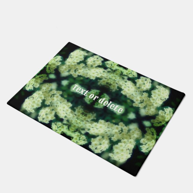 Rambling Wild White Roses Abstract Personalised Doormat (Angled)