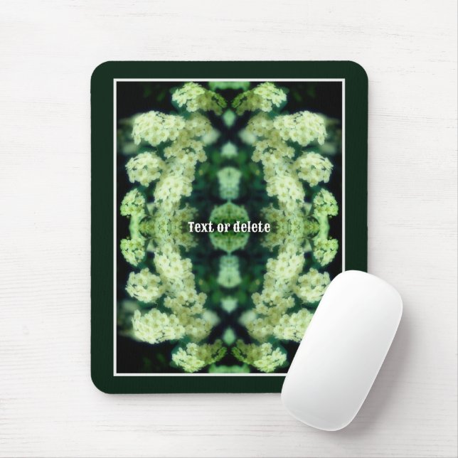 Rambling Wild White Roses Abstract Personalised Mouse Mat (With Mouse)