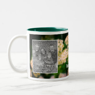 Rambling Wild White Roses Add Your Photo Two-Tone Coffee Mug