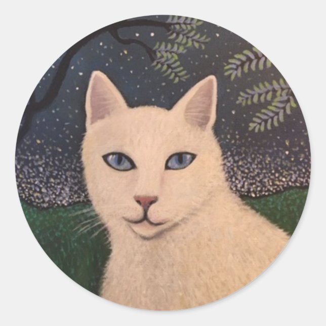 Rambo the Cat Classic Round Sticker (Front)