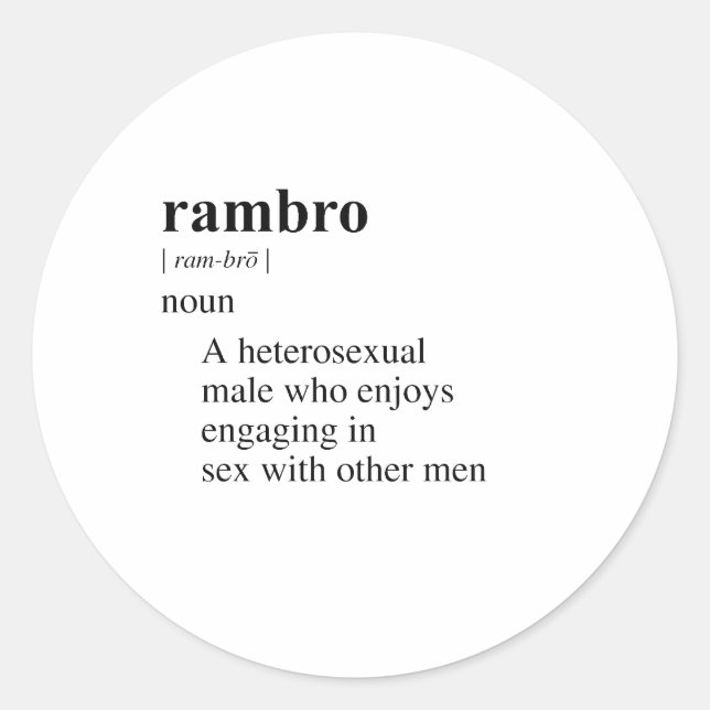 RAMBRO CLASSIC ROUND STICKER (Front)