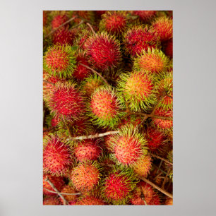 Rambutan Fruit at Can Duoc Market Poster