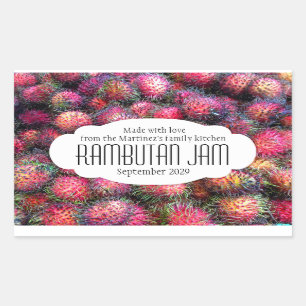 Rambutan preserve jam or food pickle label sticker