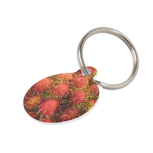 Rambutan Tropical Fruit Pet Tag (Side)