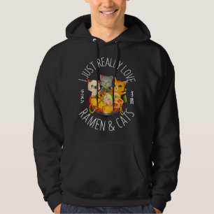 Ramen and Cats Love Japanese Noodles Neko Kawaii C Hoodie