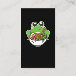 Ramen and cute Frog Japanese Noodles addicted Business Card
