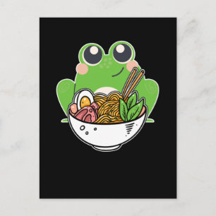 Ramen and cute Frog Japanese Noodles addicted Postcard