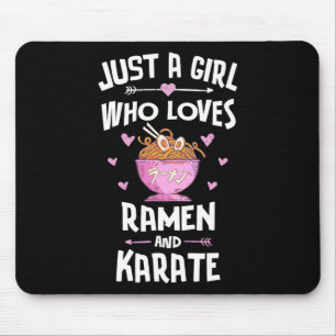 Ramen And Karate Gift Girls Women Mouse Mat