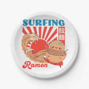 Ramen and wave paper plate