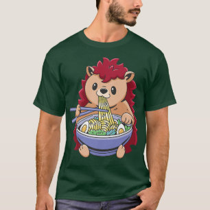 Ramen Animals Hedgehog Noodles Lovers Gifts Japan T-Shirt