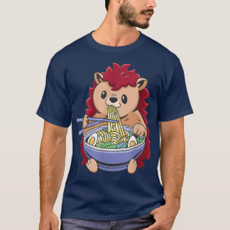 Ramen Animals Hedgehog Noodles Lovers Gifts Japan  T-Shirt