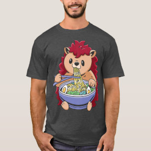 Ramen Animals Hedgehog Noodles Lovers Gifts Japan  T-Shirt