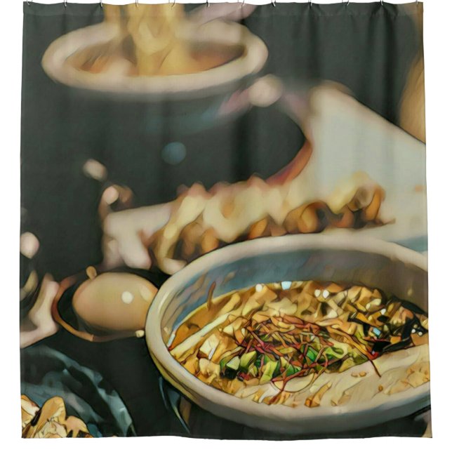 Ramen artwork shower curtain (Front)