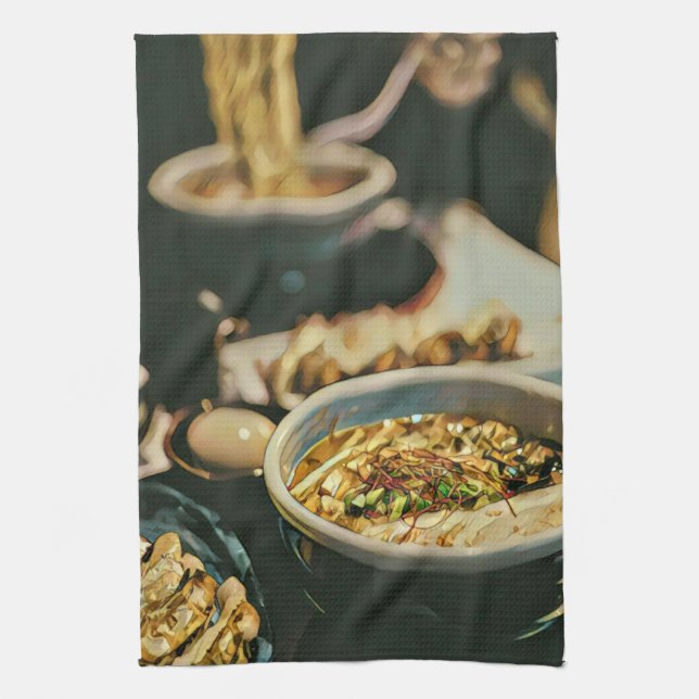 Ramen artwork tea towel (Vertical)
