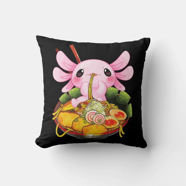Ramen Axolotl Kawaii Anime Japanese Food Gift Girl Cushion (Front)