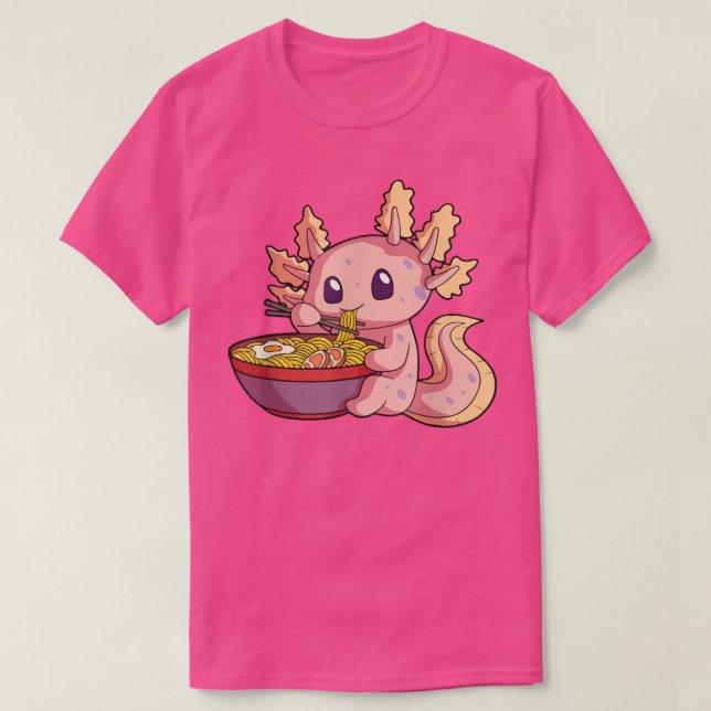 Ramen Axolotl Kawaii Anime Japanese Food Gift Girl T-Shirt (Design Front)