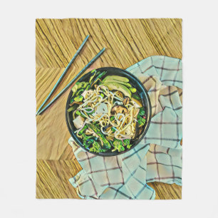 Ramen birthday gift fleece blanket