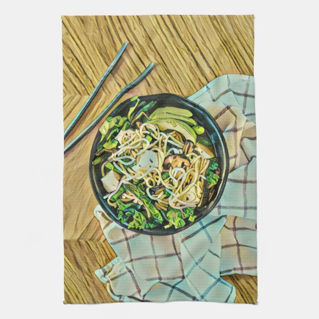 Ramen birthday gift tea towel (Vertical)